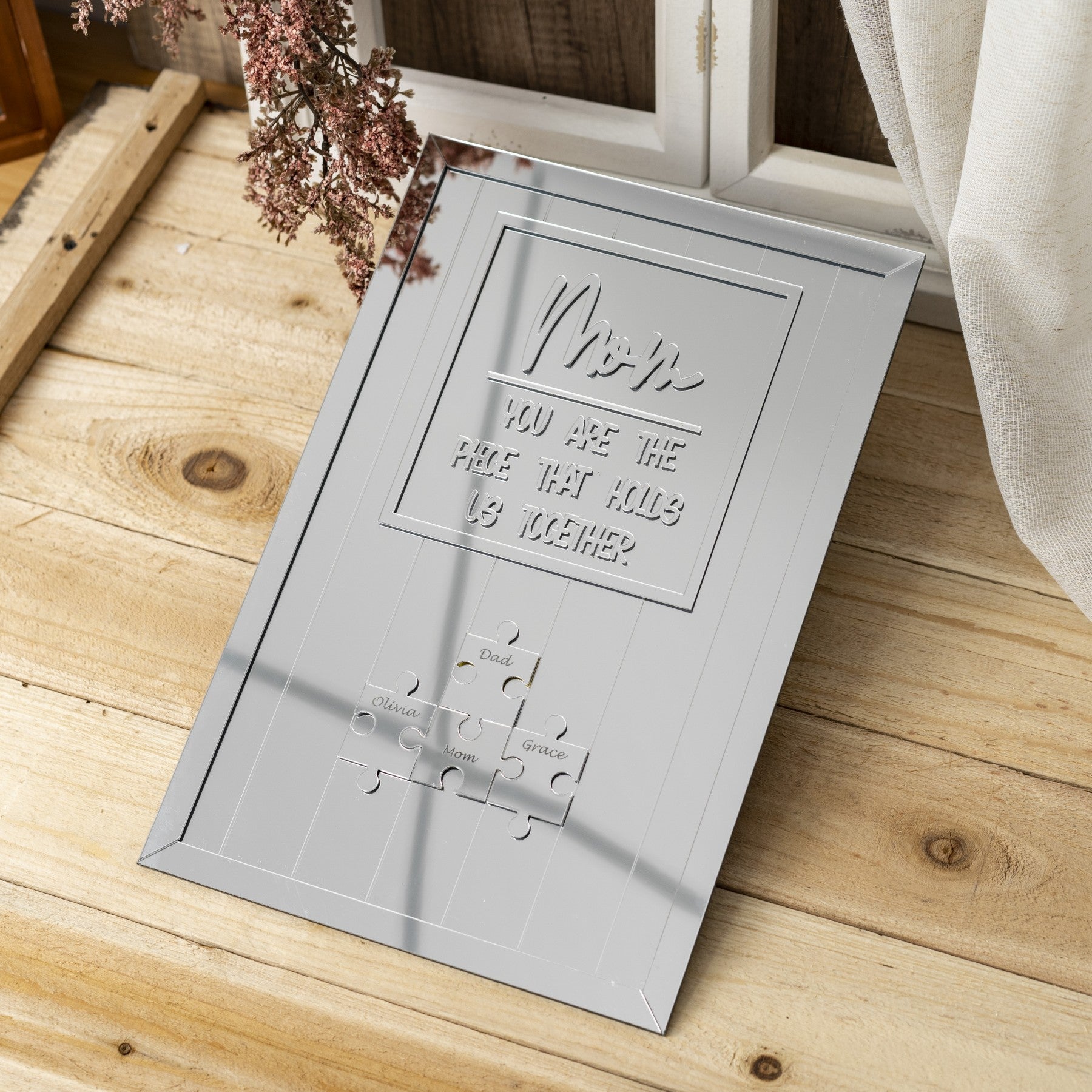 New Arrival — Mom, You Are the Bond That Connects Us All: Wooden Mirror Puzzle