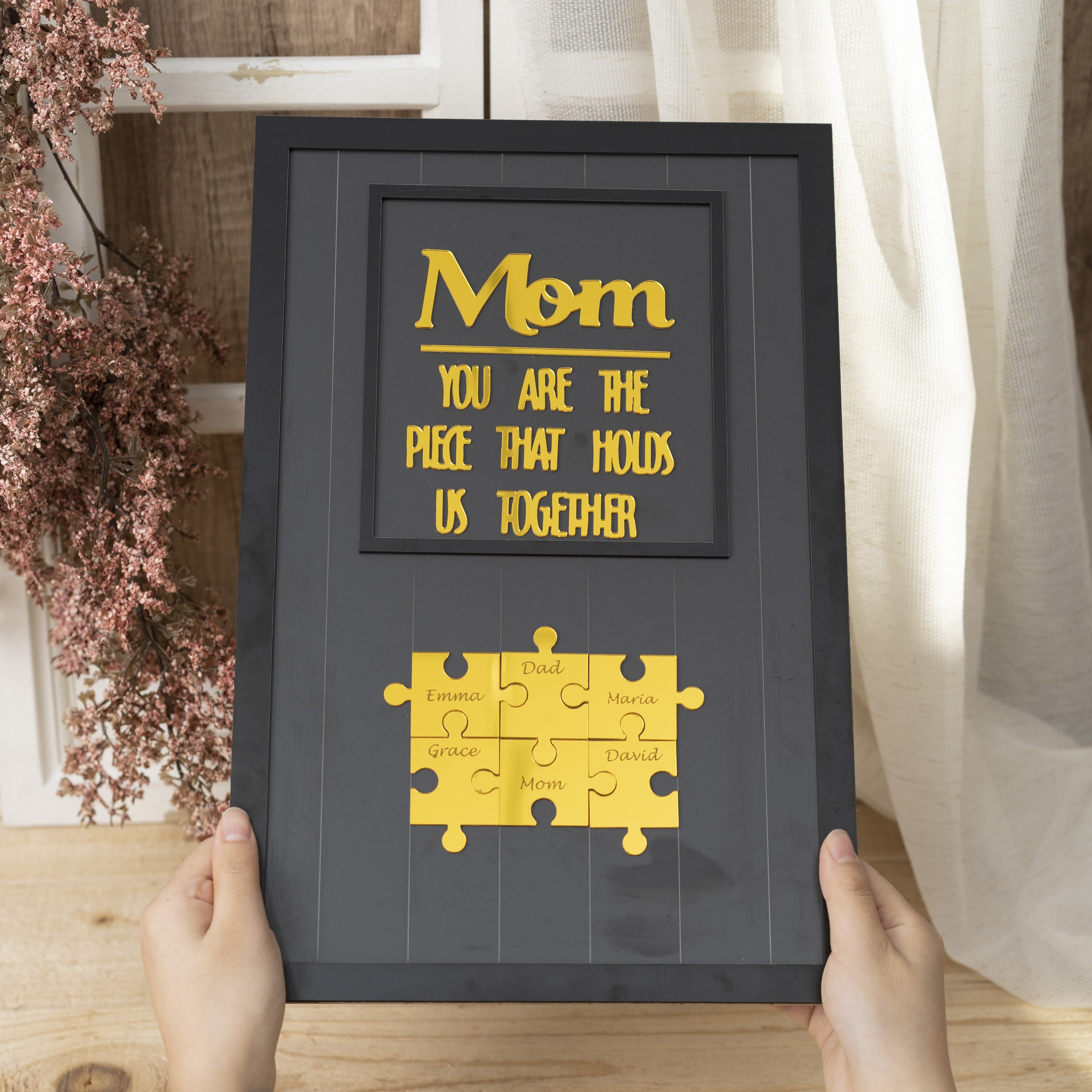 Mom, You Are The Wooden Puzzle Keepsake That Holds Us All Together