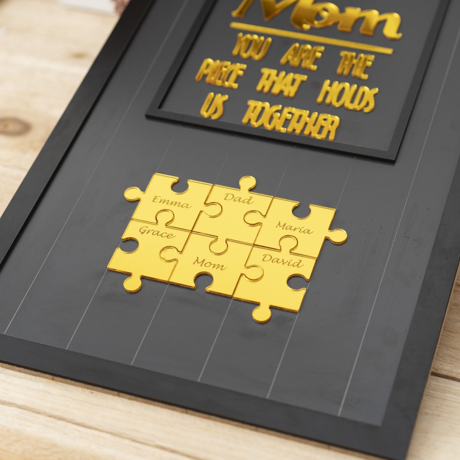 Mom, You Are The Wooden Puzzle Keepsake That Holds Us All Together