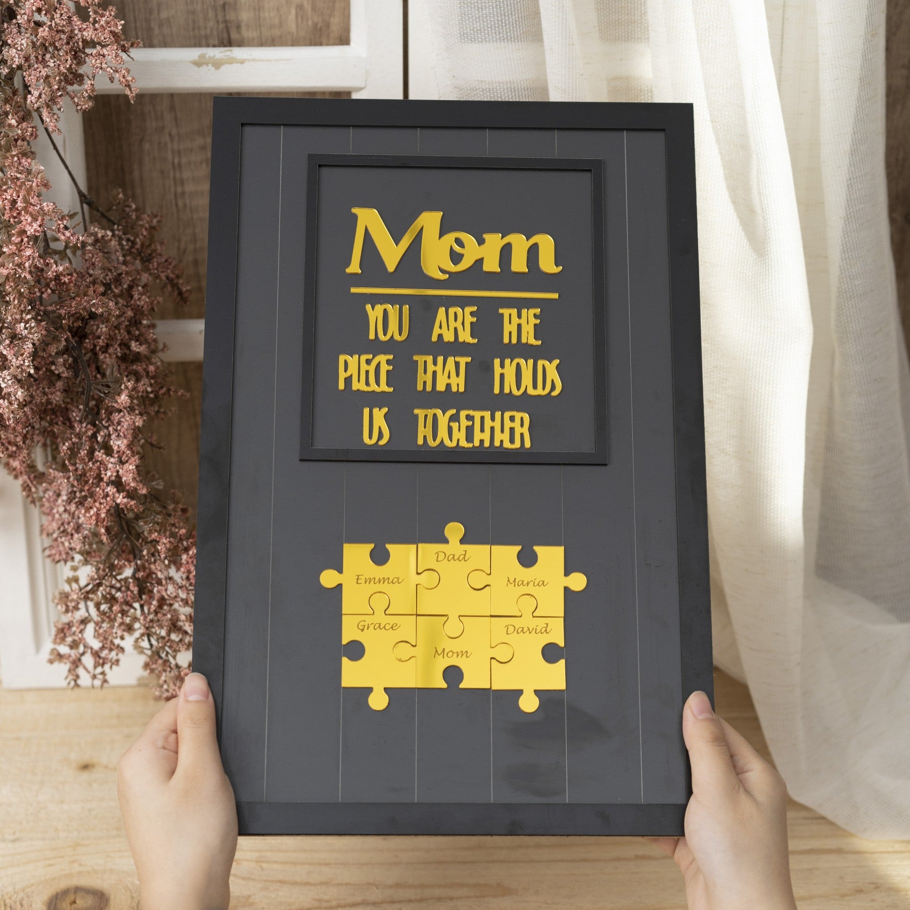 Mom, You Are The Wooden Puzzle Keepsake That Holds Us All Together