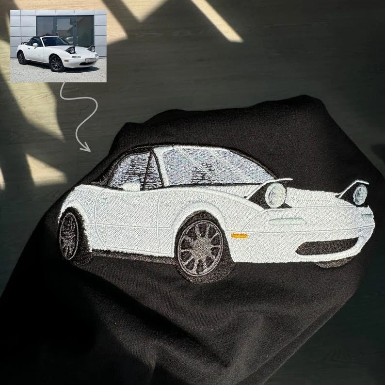 Custom Car Embroidered Sweatshirt Personalize With Your Multiple Favorite Rides