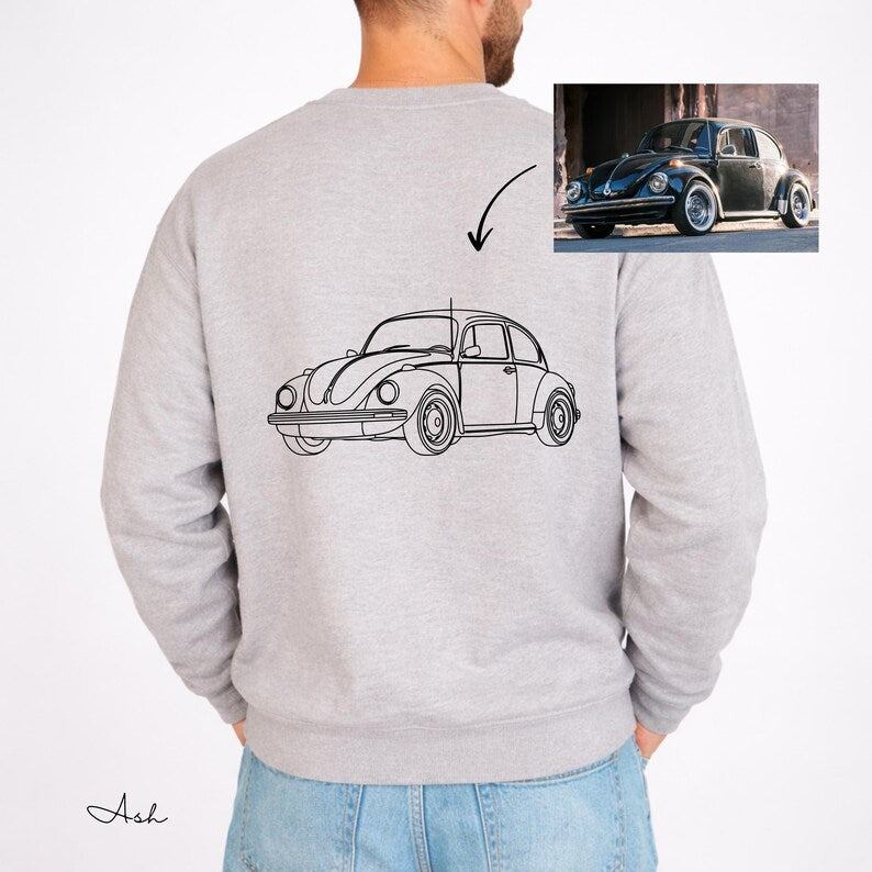 Custom Embroidered Car Hoodie (Back Design)—The Perfect Gift For Car Enthusiasts, Boyfriends, Or Dads