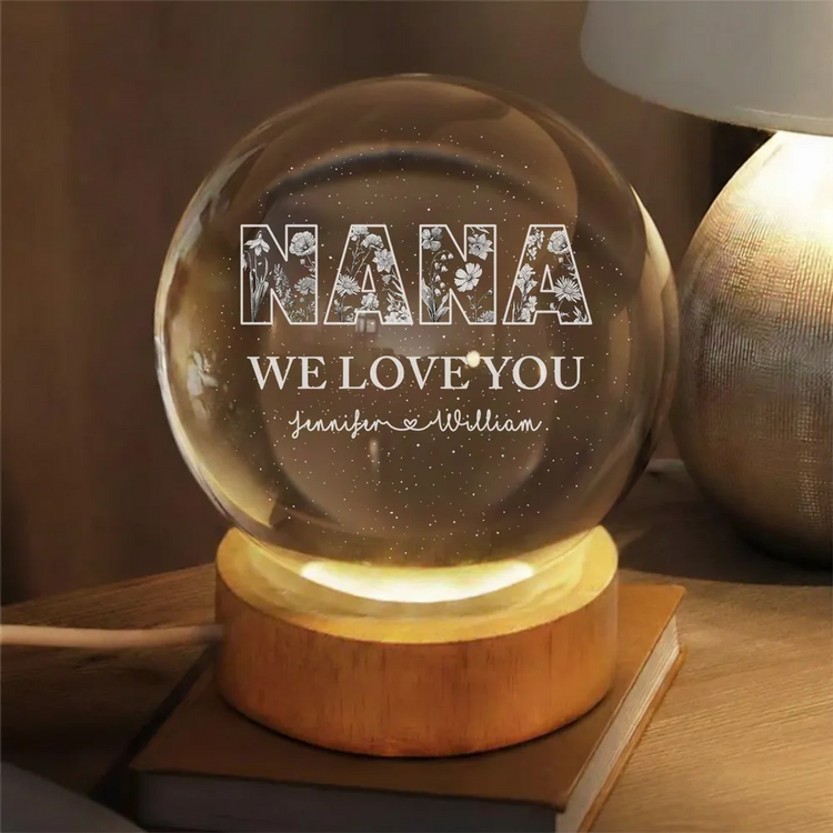 Personalized Mom We Love You - Personalized Custom Crystal Globe Lamp
