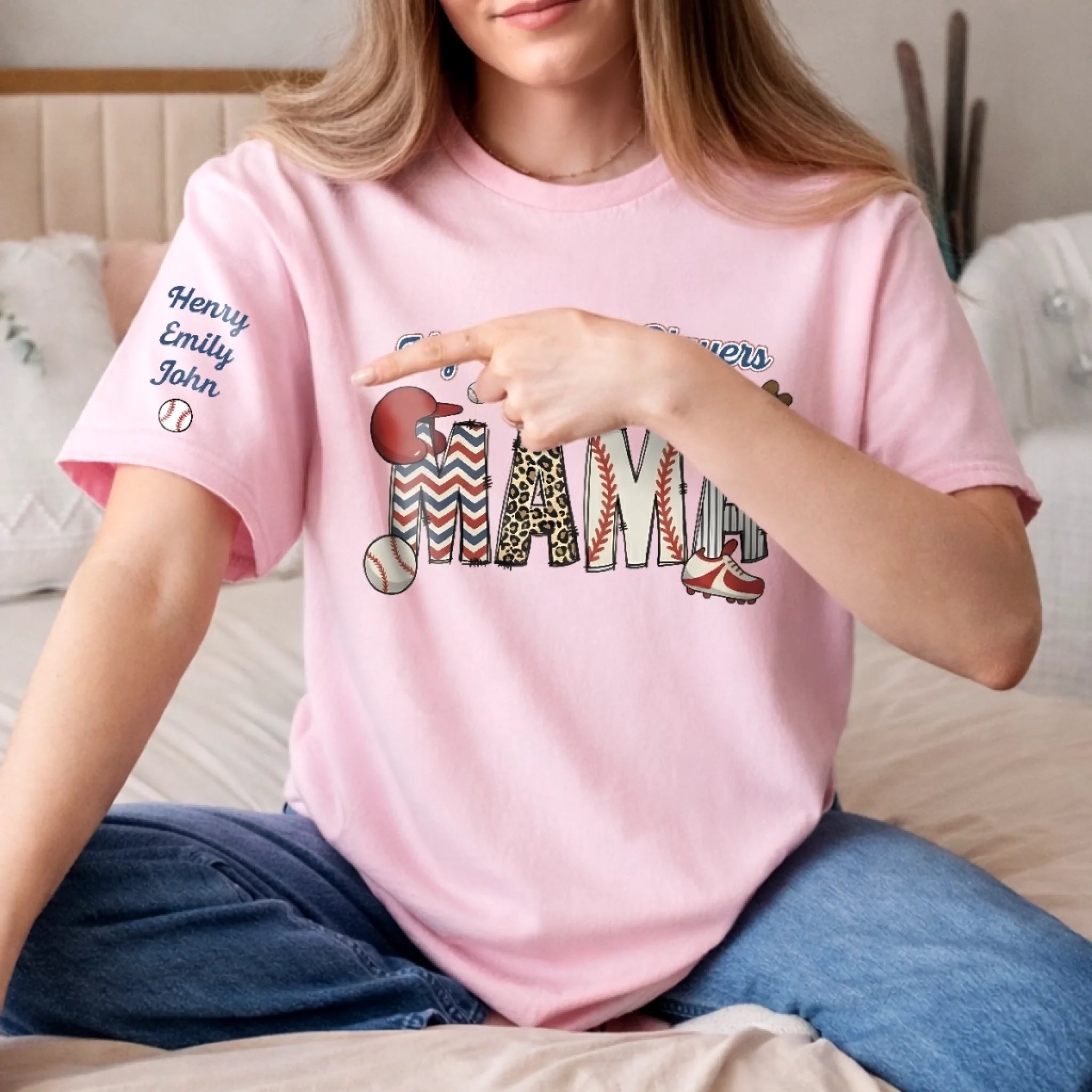 Custom Unisex T-Shirt With Design On Sleeve - Personalized Mother's Day Gifts For Mom, Grandma - My Greatest Title Is Mom