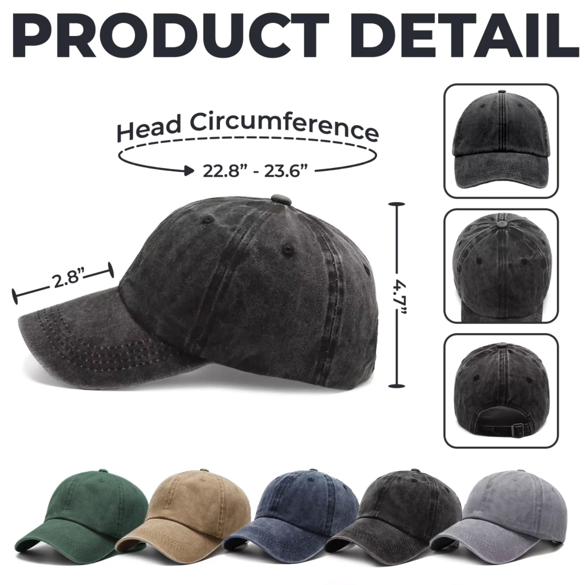 Custom Vintage Washed Denim Baseball Cap - Personalized Mother's Day Gifts For Mom, Grandma - Gentle But Strong