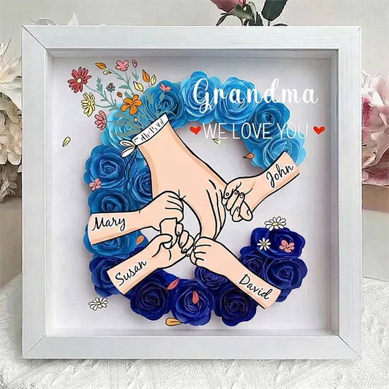 Family Love Blooms Forever – Personalized Flower Letter Shadow Box With Led Light: A Mother's Day Gift For Mom
