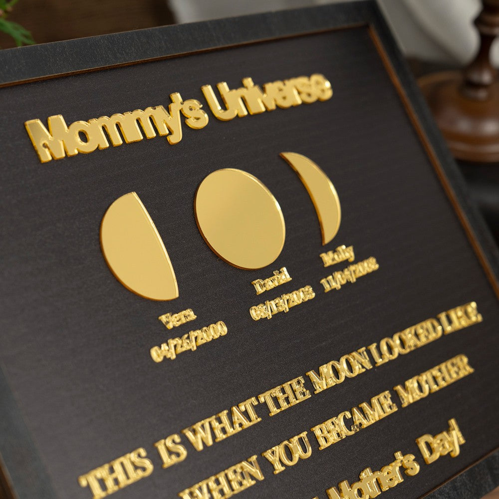 Personalized Mommy's Sky Moon Phase Acrylic Frame Keepsake Gifts For Mom Grandma Mother's Day Gift