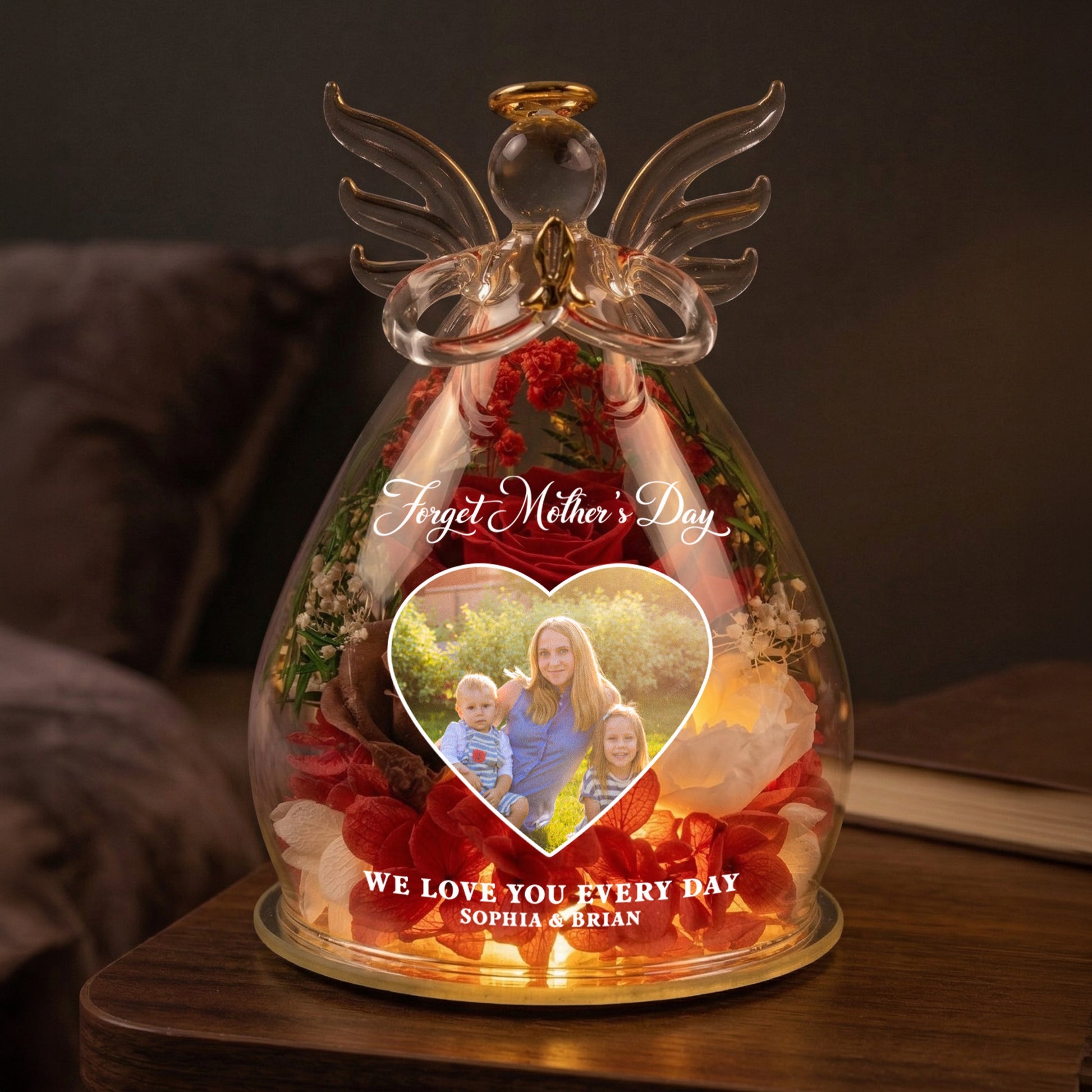 Mother's Day Gifts, Forget Mother's Day We Love You Every Day - Personalized Flower In Angel Figurines