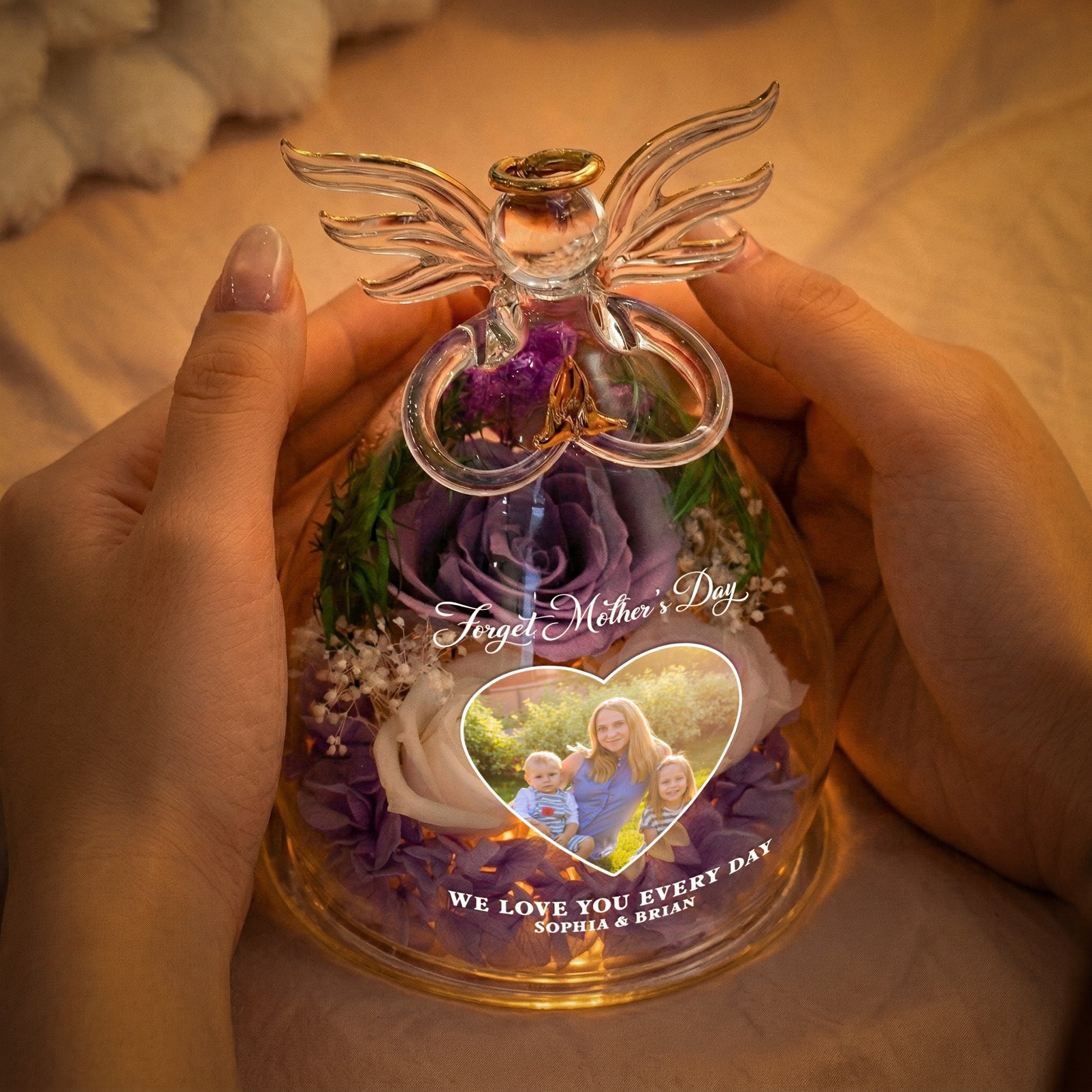 Mother's Day Gifts, Forget Mother's Day We Love You Every Day - Personalized Flower In Angel Figurines