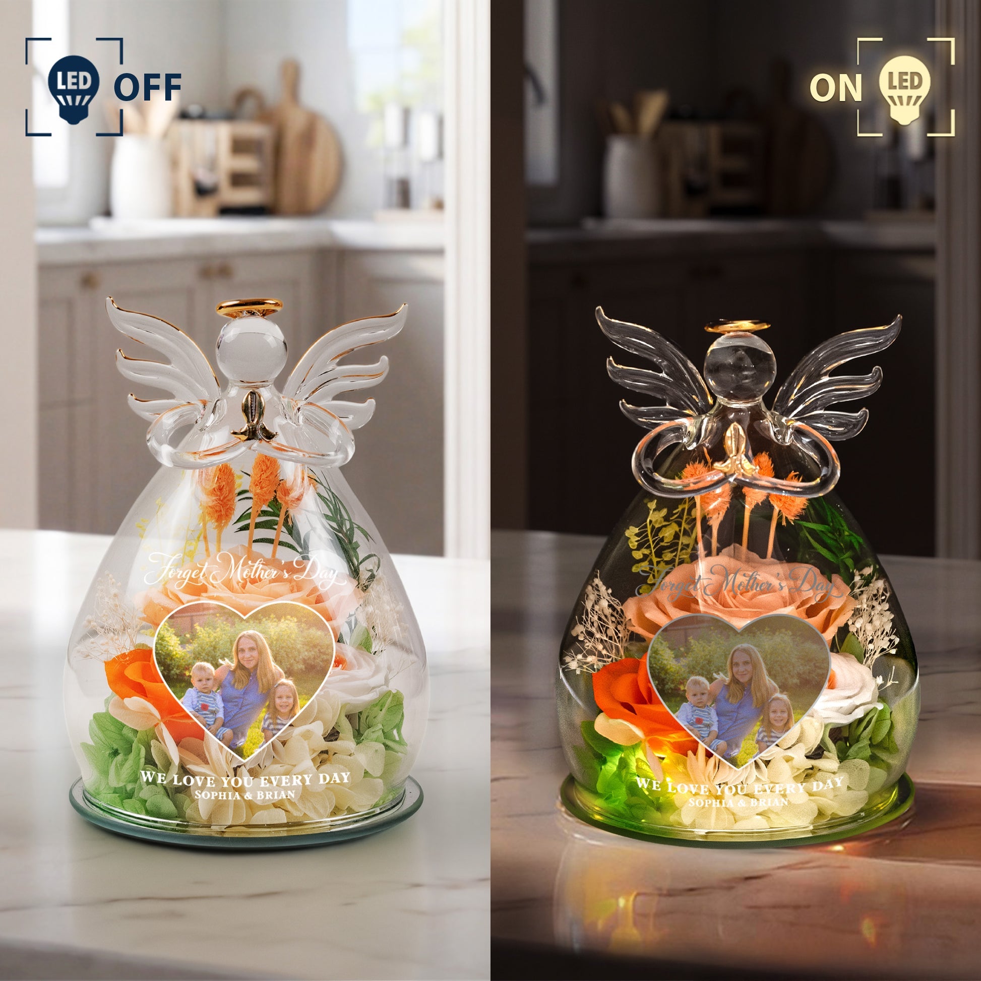 Mother's Day Gifts, Forget Mother's Day We Love You Every Day - Personalized Flower In Angel Figurines