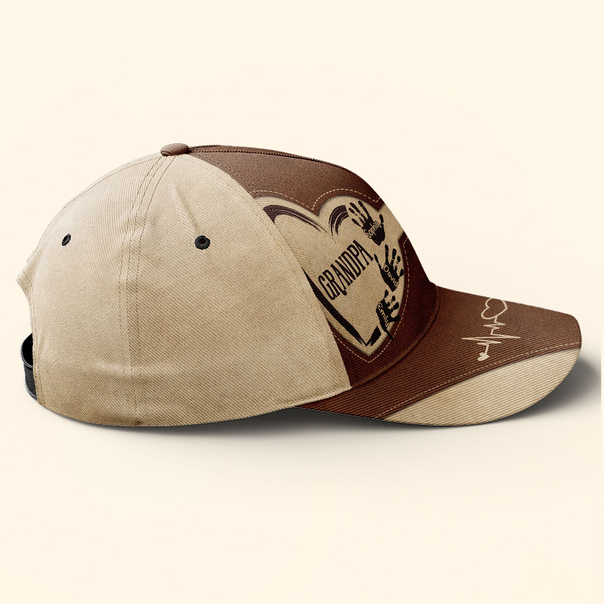 Grandpa Dad Kids Handprints - Personalized Classic Cap - Gift For Grandpa