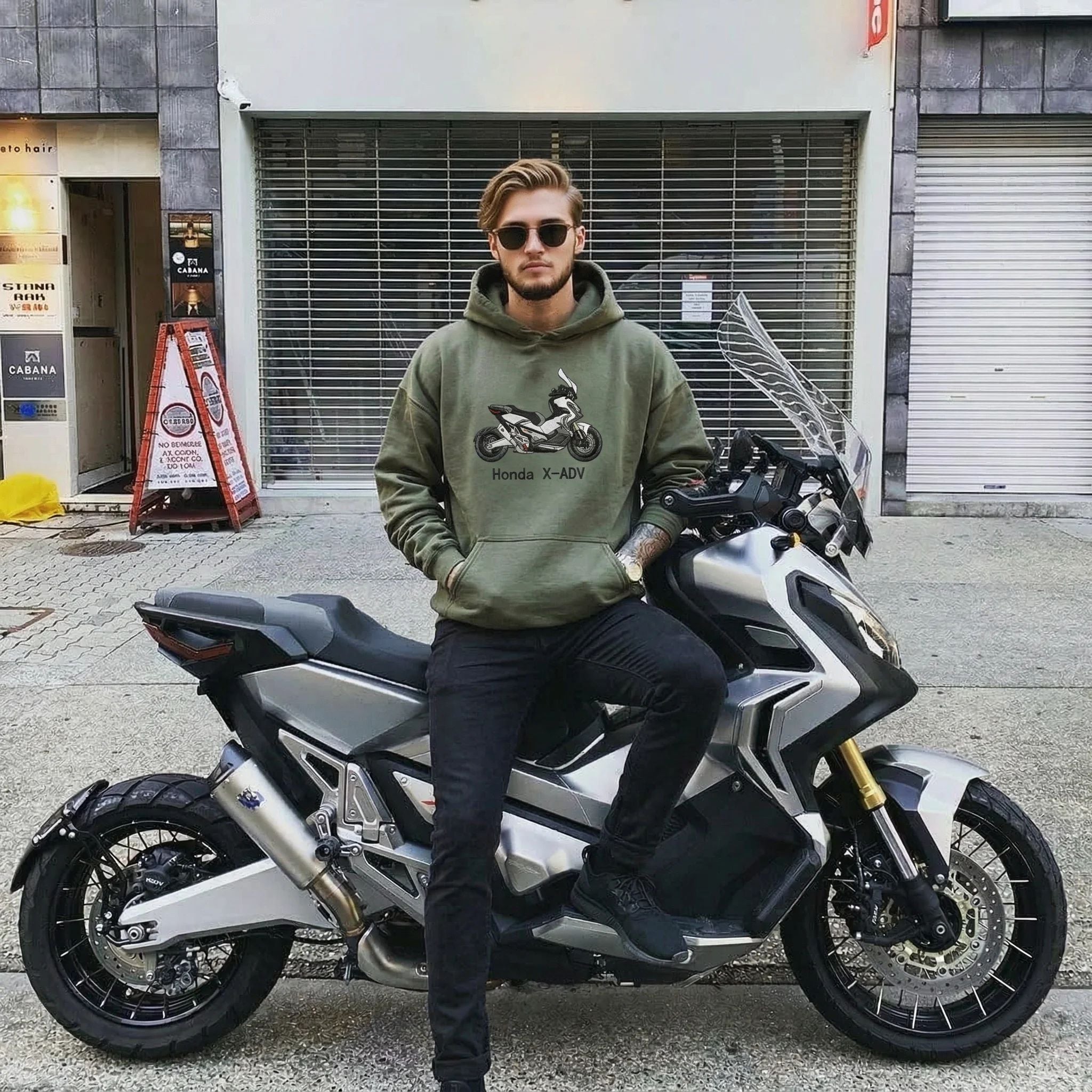 Giftscar Custom Motorcycle Embroidered Hoodie – A Unique Gift for Bikers - Father’s Day Gift