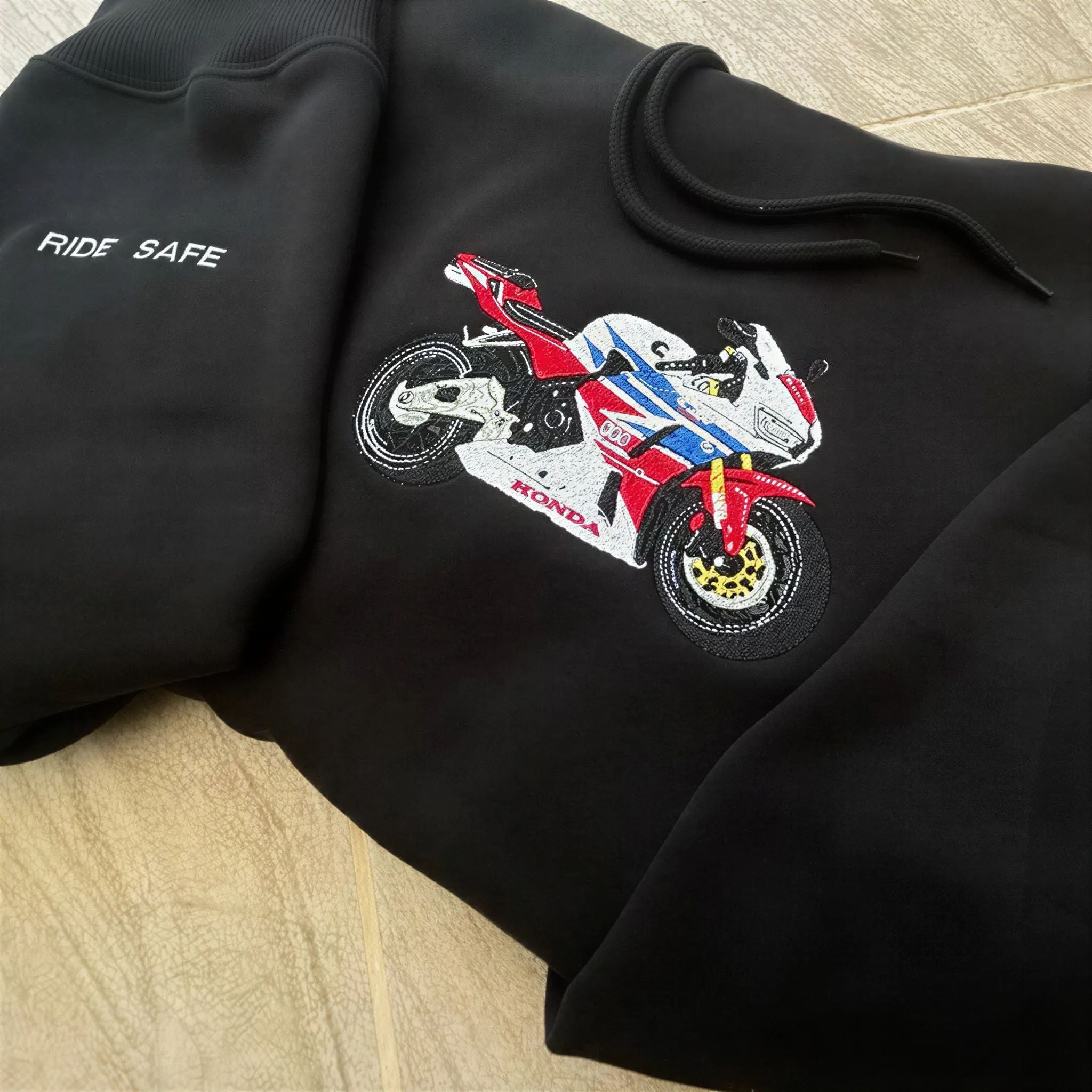 Giftscar Custom Motorcycle Embroidered Hoodie – A Unique Gift for Bikers - Father’s Day Gift