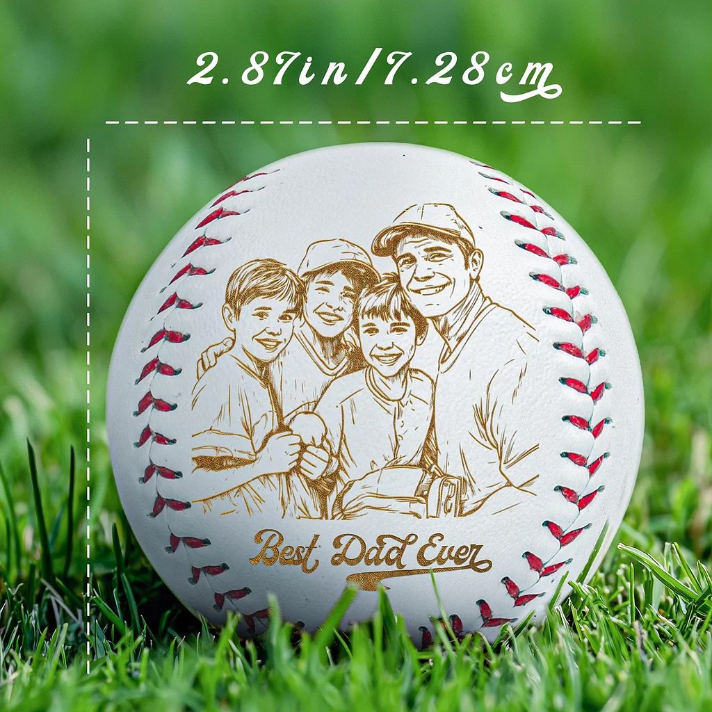 Personalized Fathers Day Gifts for Dad - Engrave Your Favorite Photo on Baseball Balls