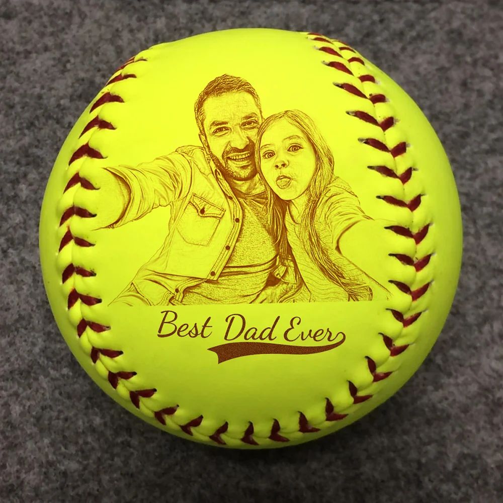 Personalized Fathers Day Gifts for Dad - Engrave Your Favorite Photo on Baseball Balls