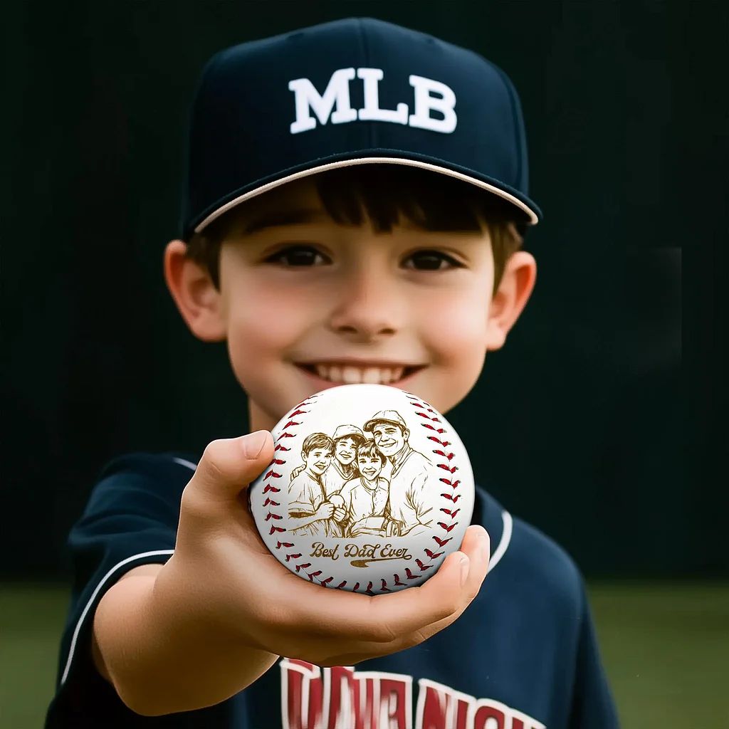 Personalized Fathers Day Gifts for Dad - Engrave Your Favorite Photo on Baseball Balls