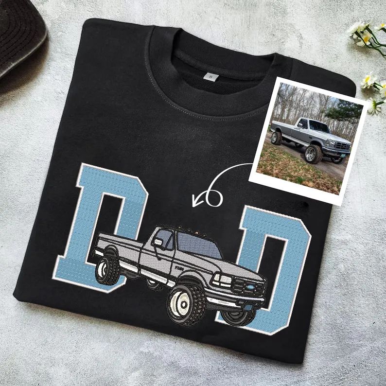 Dad Car Full Colorful Embroidered Sweatshirt - Father's Day Gift
