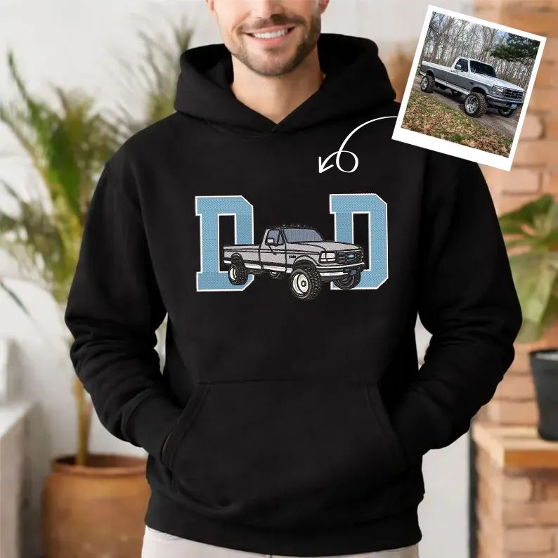 Dad Car Full Colorful Embroidered Sweatshirt - Father's Day Gift