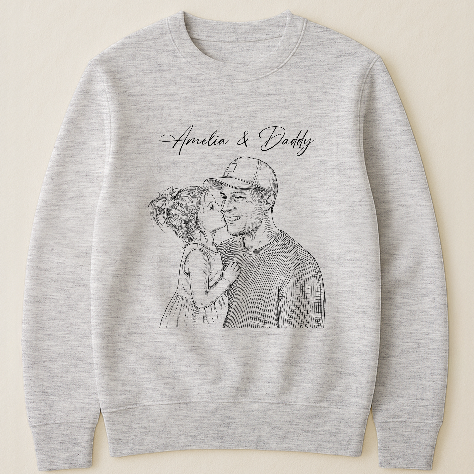 Father's Day Gifts, Father's Day Gift For Husband, Dad Custom Photo Sketch Line Art – Personalized Shirt