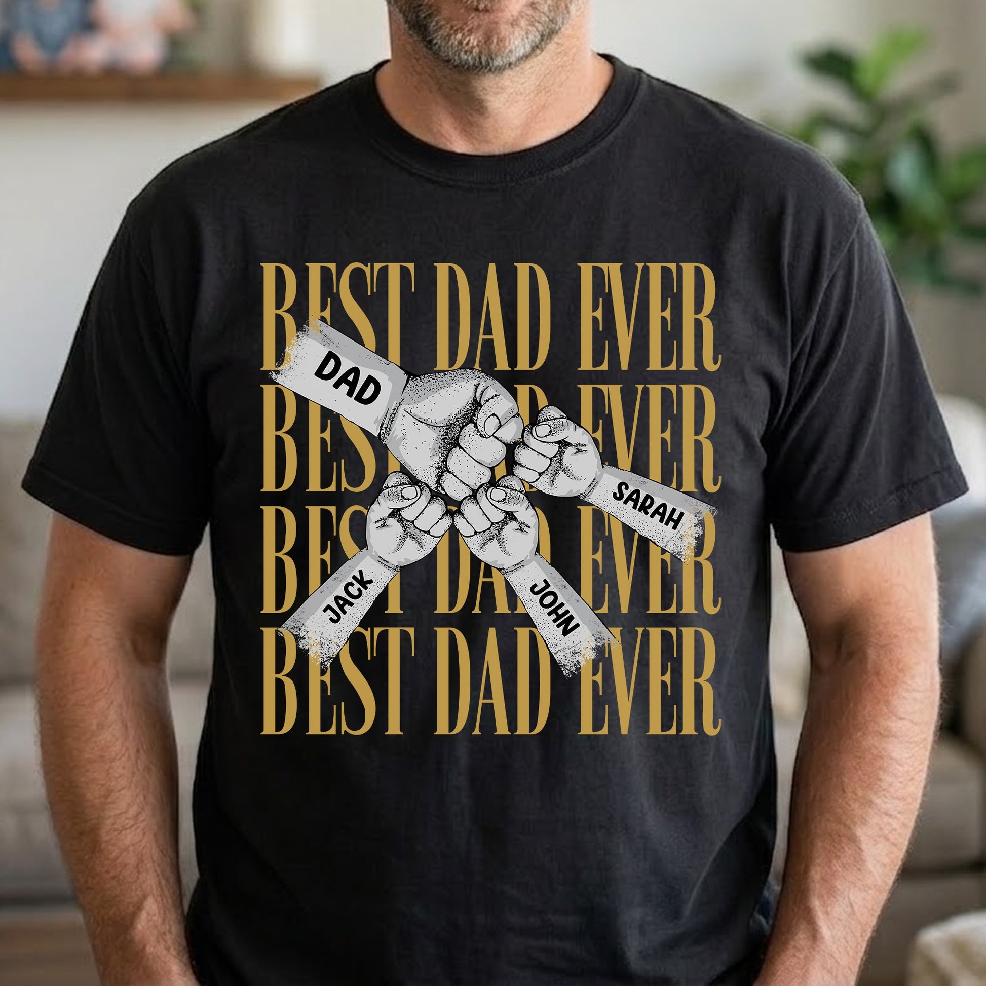 Father's Day Gifts, Fist Bump Daddy Grandpa - Personalized Shirt