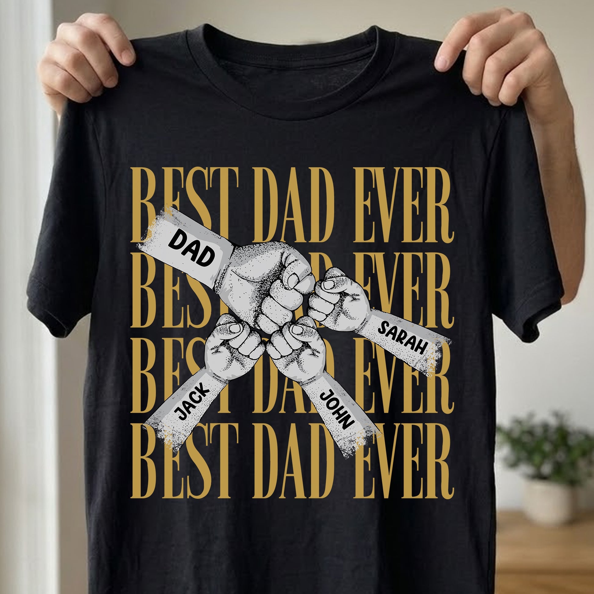 Father's Day Gifts, Fist Bump Daddy Grandpa - Personalized Shirt