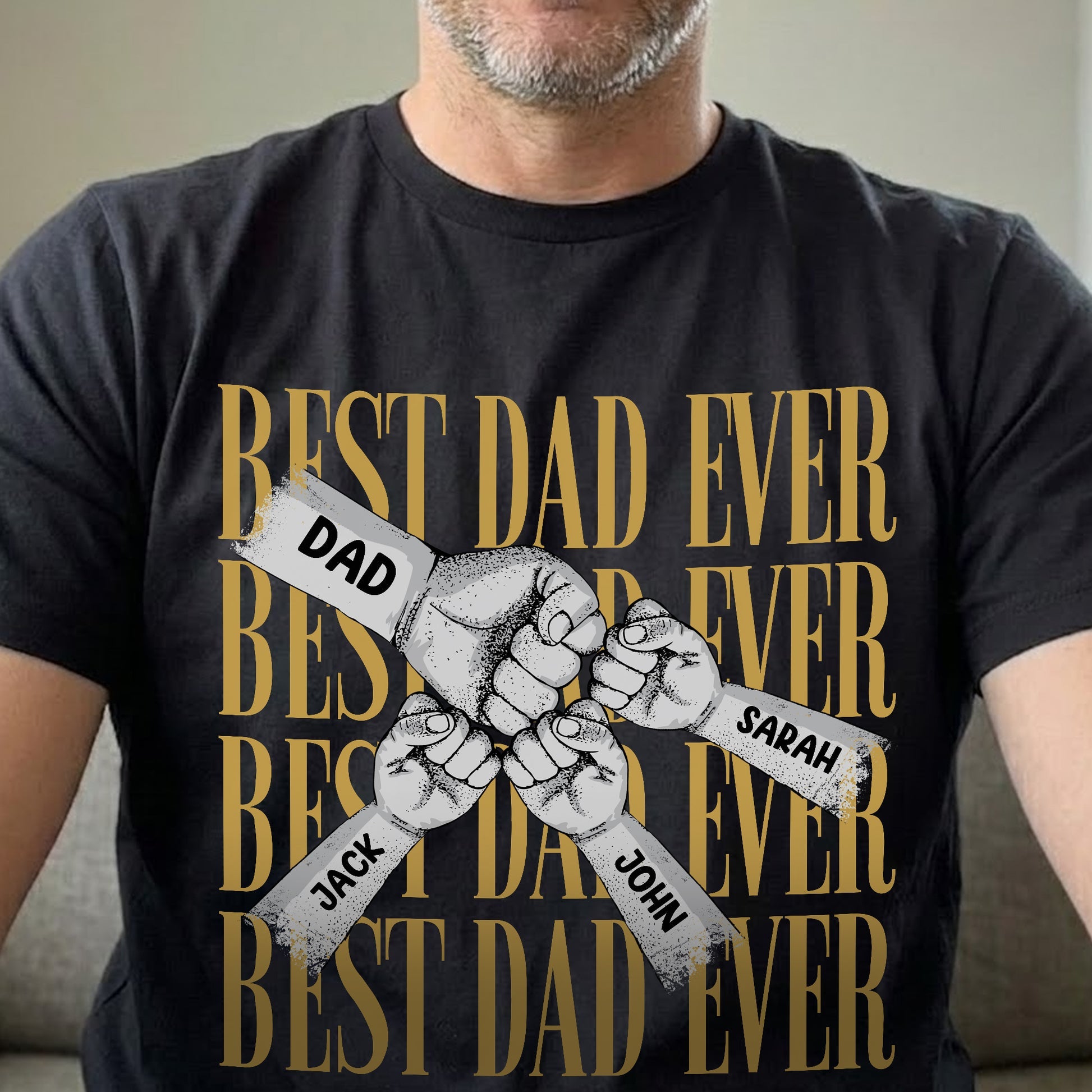 Father's Day Gifts, Fist Bump Daddy Grandpa - Personalized Shirt