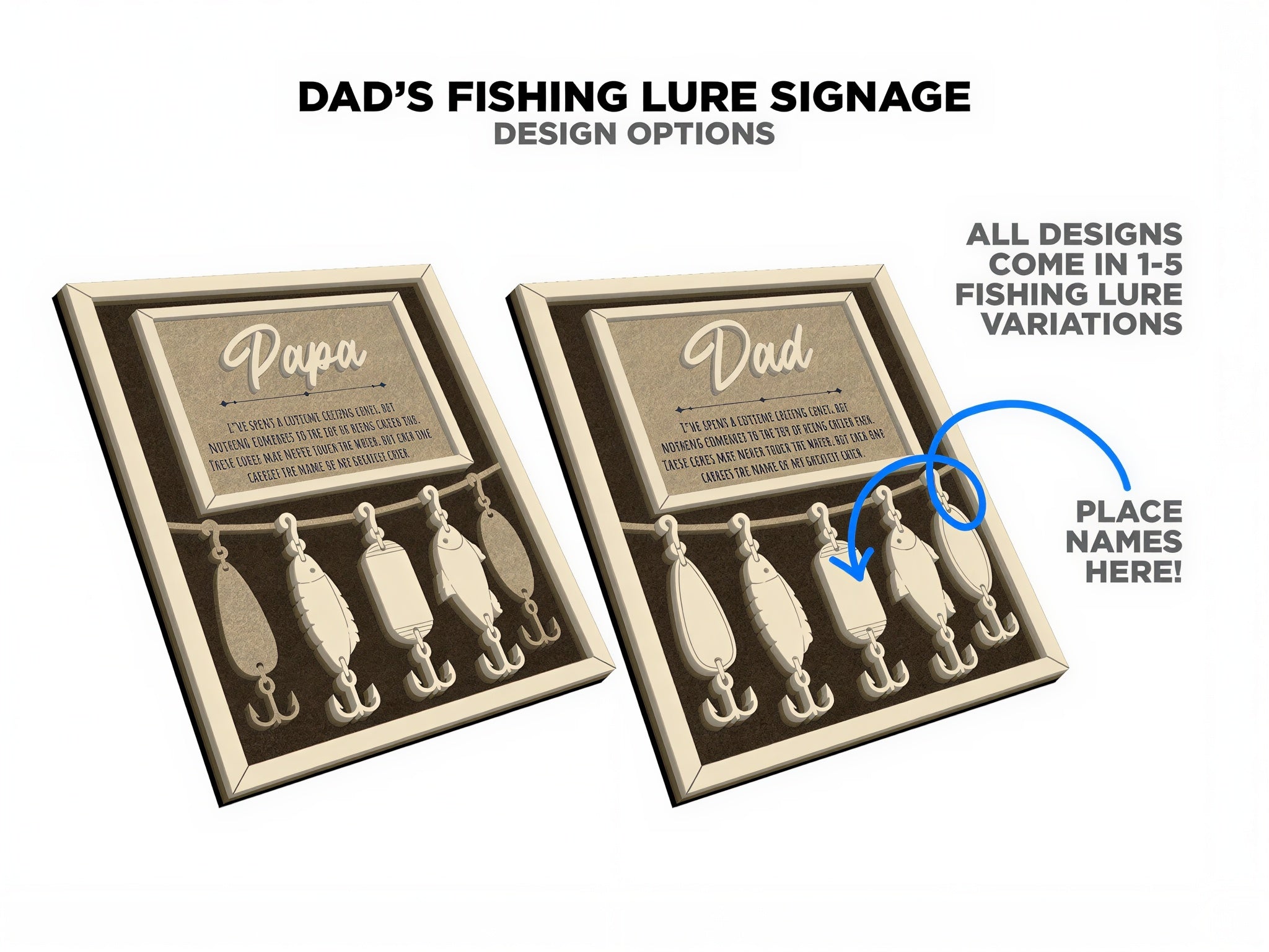 Personalized Greatest Catch Fishing Lure Plaque | Custom Dad Grandpa Father's Day Gift with Kids Names