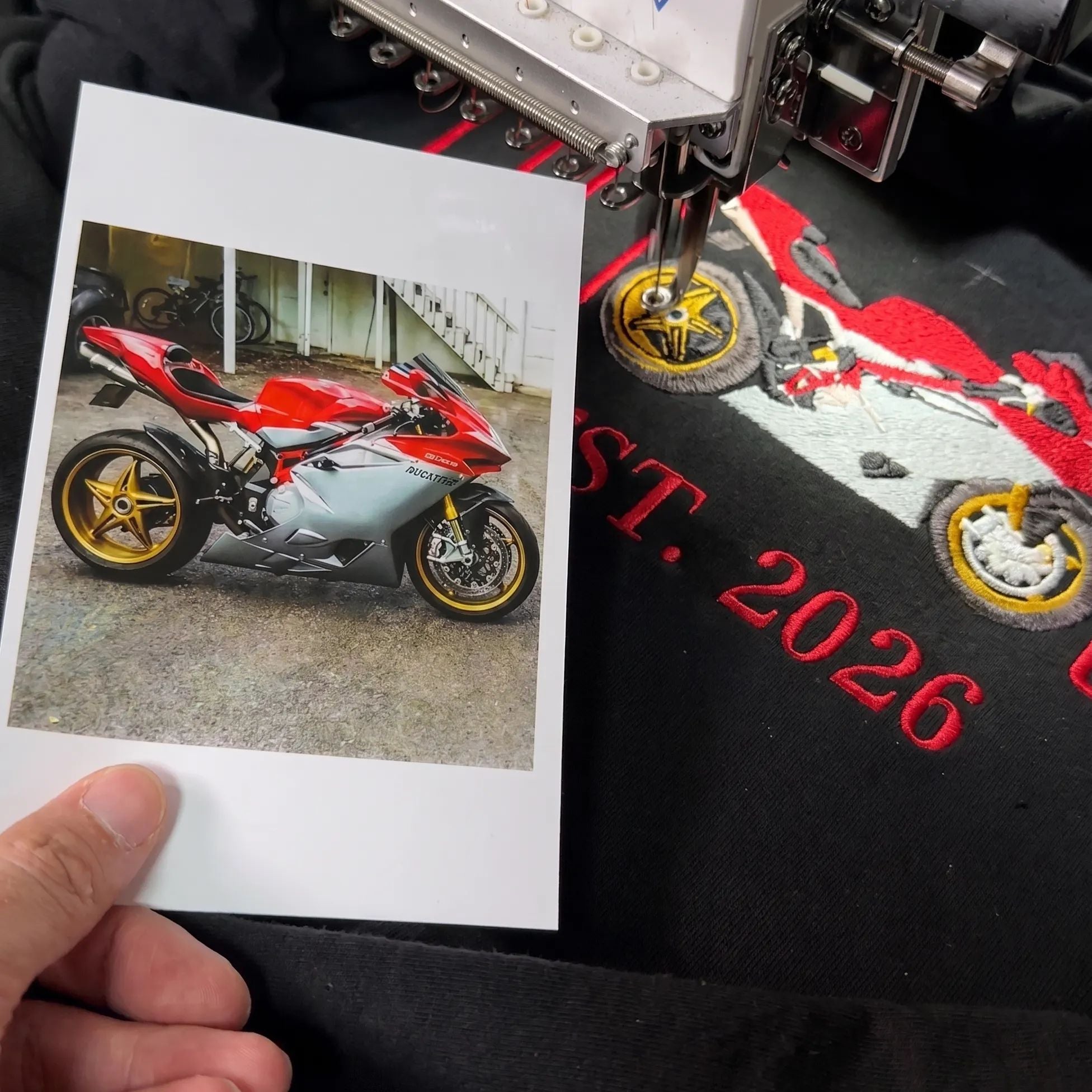 Custom Embroidered Dad Riding Hoodie from Photo – Personalized Father’s Day Gift for Husband