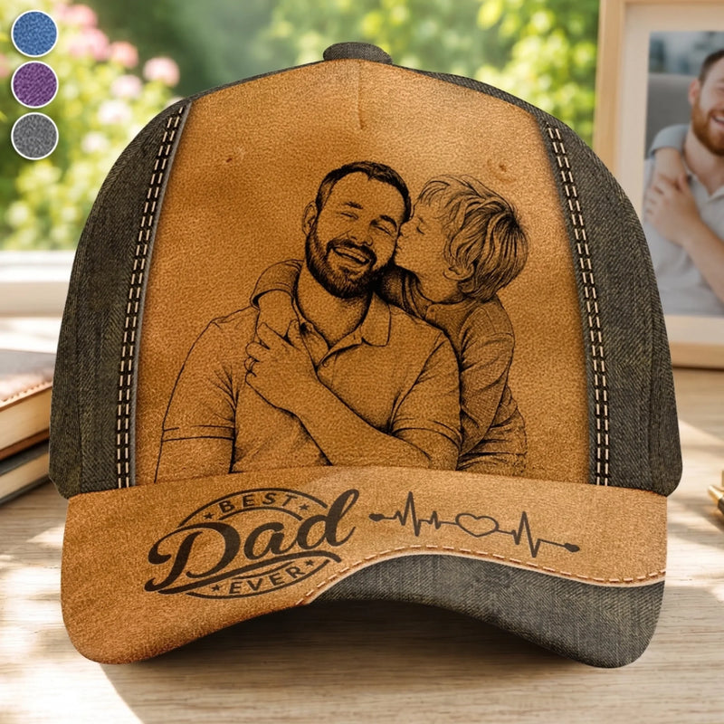 Custom Photo Hat, All Over Print Classic Cap - Personalized Father's Day Birtday Gifts For Dad, Grandpa - Strong Hearts Raise Strong Families