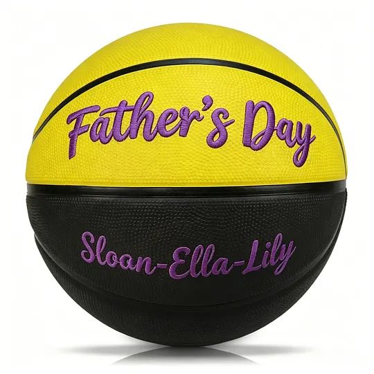 Custom 3D Embroidered Father's Day Basketball, Gift for Mom, Gift for Dad