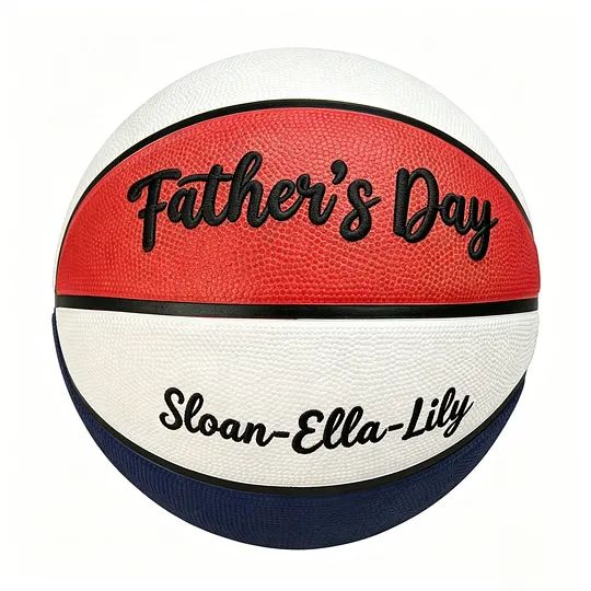 Custom 3D Embroidered Father's Day Basketball, Gift for Mom, Gift for Dad