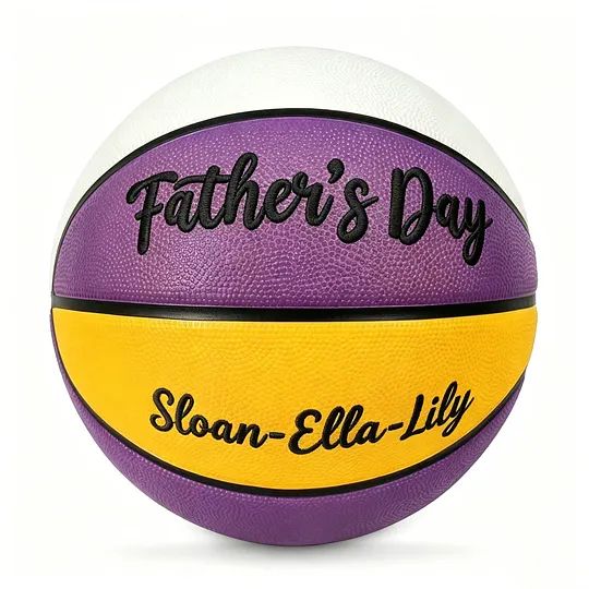 Custom 3D Embroidered Father's Day Basketball, Gift for Mom, Gift for Dad