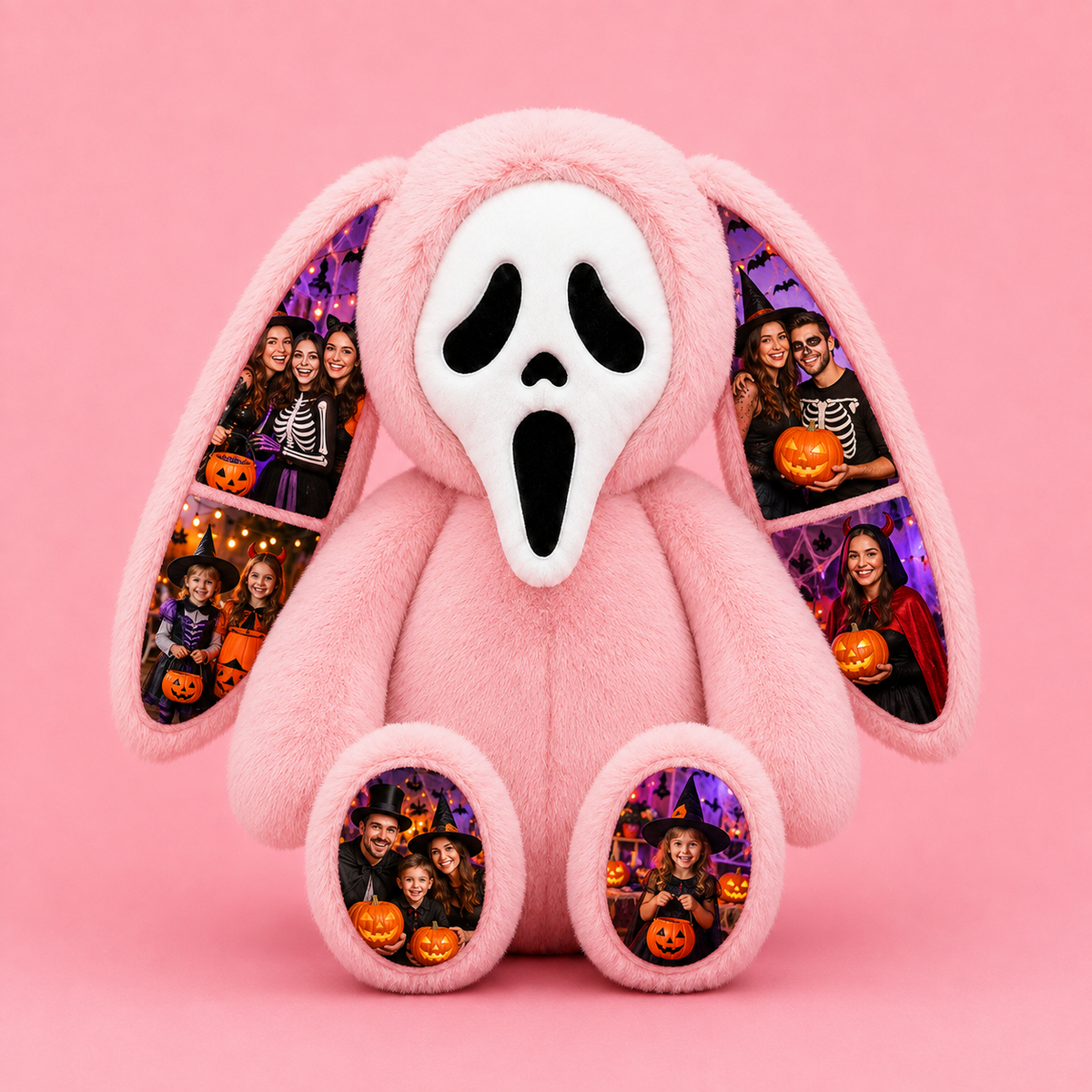 Personalized Ghost Bunny Plush-Custom Couple Gift for Girlfriend or Boyfriend, Cute Valentine’s Day & Halloween Gift