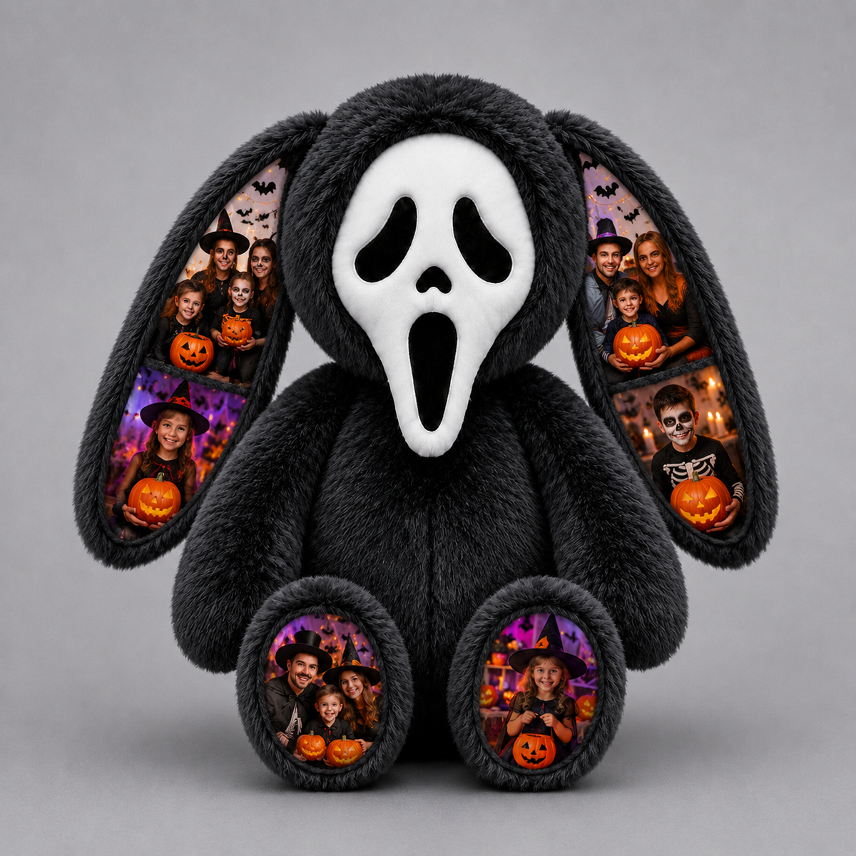 Personalized Ghost Bunny Plush-Custom Couple Gift for Girlfriend or Boyfriend, Cute Valentine’s Day & Halloween Gift