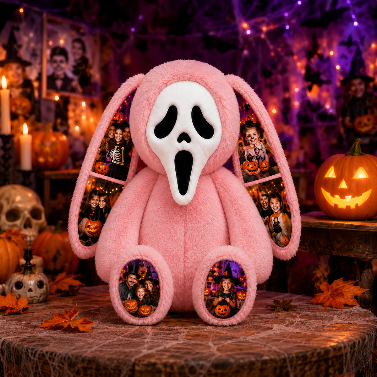 Personalized Ghost Bunny Plush-Custom Couple Gift for Girlfriend or Boyfriend, Cute Valentine’s Day & Halloween Gift