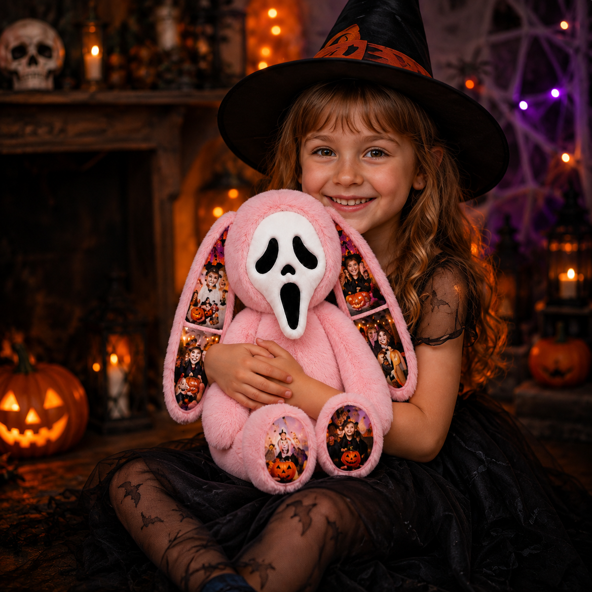 Personalized Ghost Bunny Plush-Custom Couple Gift for Girlfriend or Boyfriend, Cute Valentine’s Day & Halloween Gift