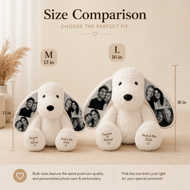 Personalized Photo Plush Dog-Custom Photo Keepsake Gift for Couples, Family & Pet Lovers