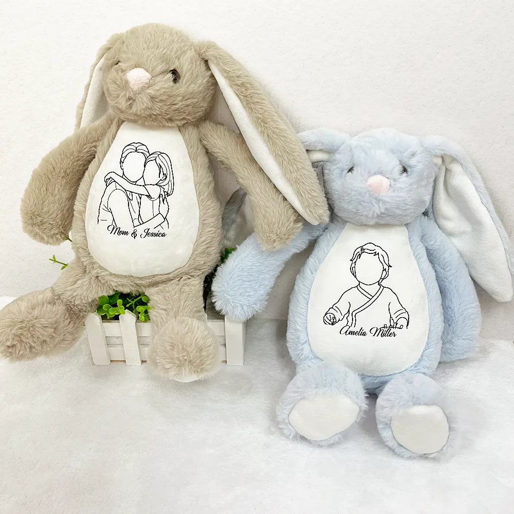 Custom Photo Outline Plush with Personalized Text – A Unique Keepsake for Couples & Loved Ones