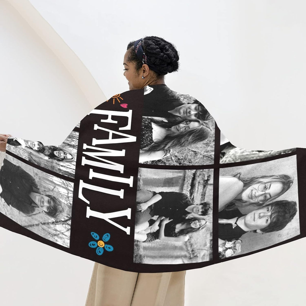 Multi Photo Memory Throw Personalized romantic gift for her-perfect for anniversary, birthday & valentine's day