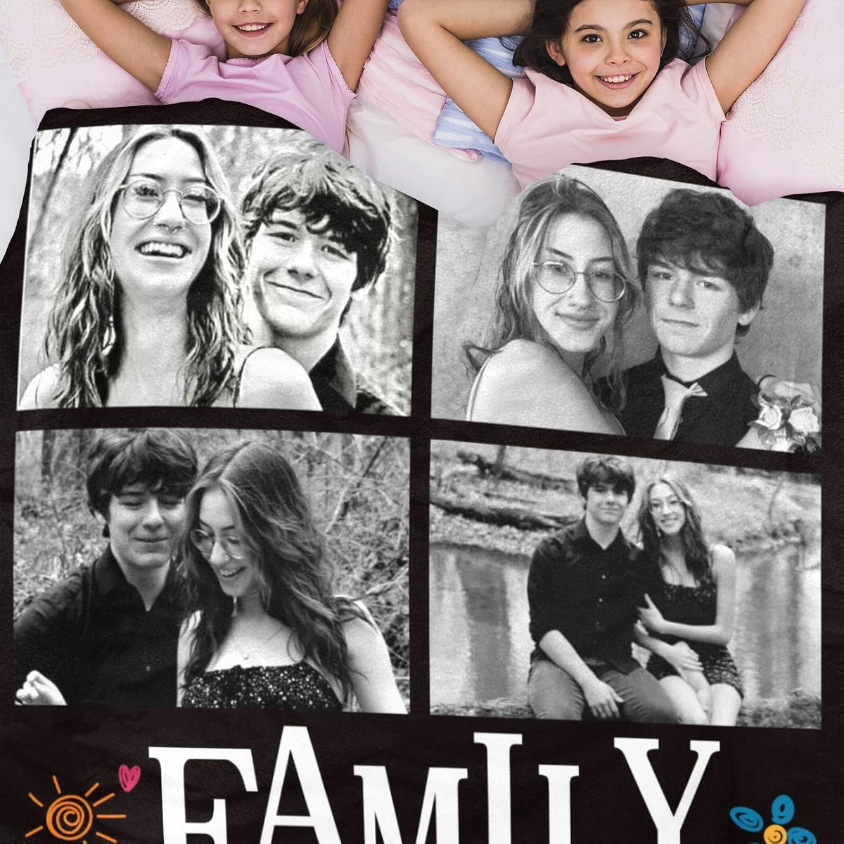 Multi Photo Memory Throw Personalized romantic gift for her-perfect for anniversary, birthday & valentine's day