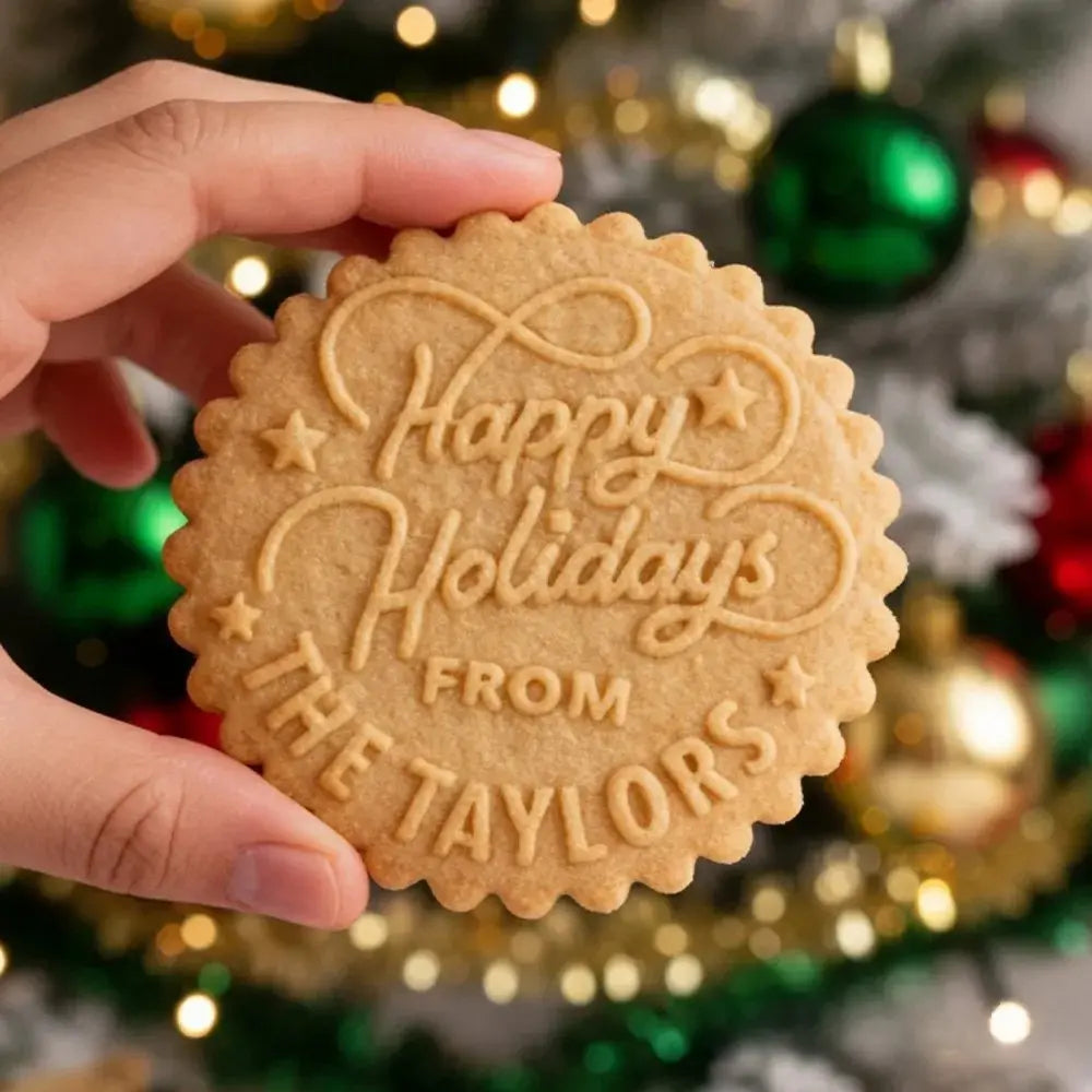 Personalized We Wish You A Merry Christmas Cookie Stamp Family Xmas Holiday Baking Acrylic Stamp