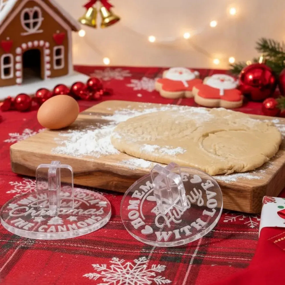 Personalized We Wish You A Merry Christmas Cookie Stamp Family Xmas Holiday Baking Acrylic Stamp