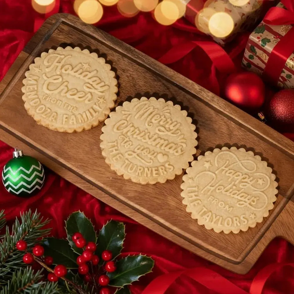 Personalized We Wish You A Merry Christmas Cookie Stamp Family Xmas Holiday Baking Acrylic Stamp