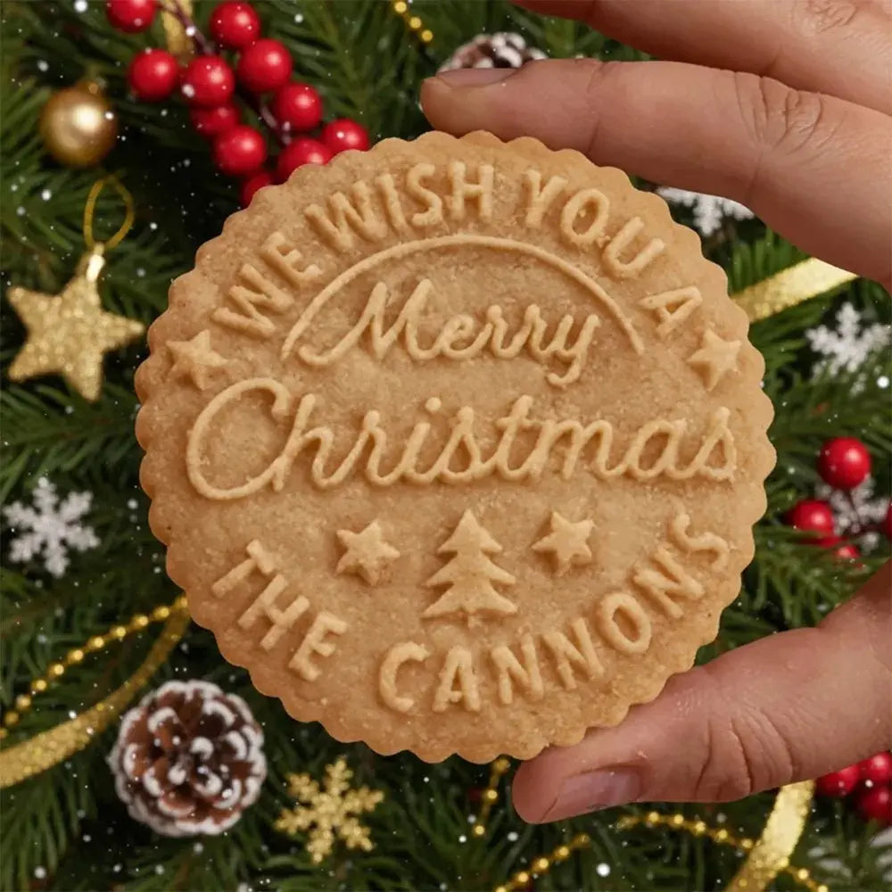 Personalized We Wish You A Merry Christmas Cookie Stamp Family Xmas Holiday Baking Acrylic Stamp