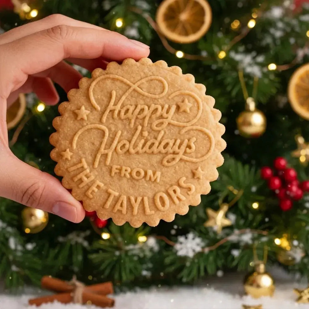 Personalized We Wish You A Merry Christmas Cookie Stamp Family Xmas Holiday Baking Acrylic Stamp