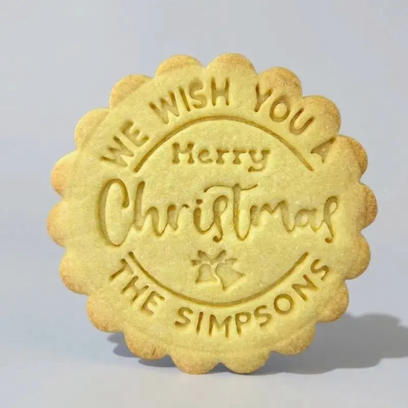 Personalized Christmas Cookie Cutter Stamp Set Custom Family Name Holiday Baking Gift