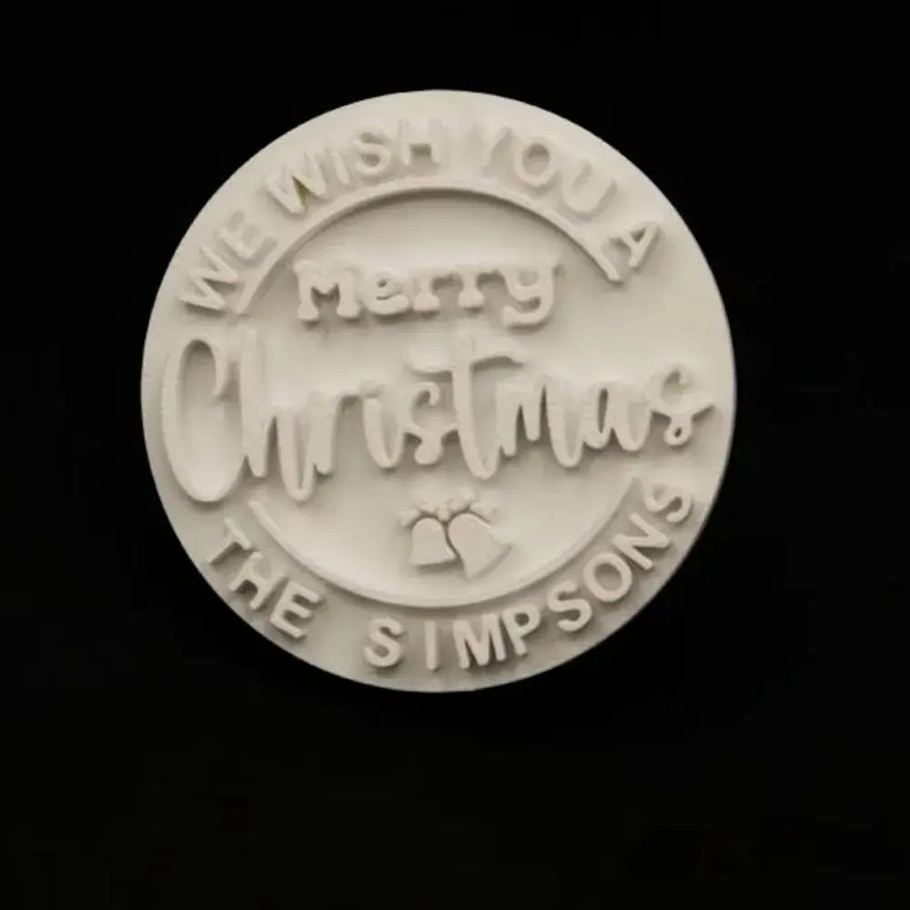 Personalized Christmas Cookie Cutter Stamp Set Custom Family Name Holiday Baking Gift