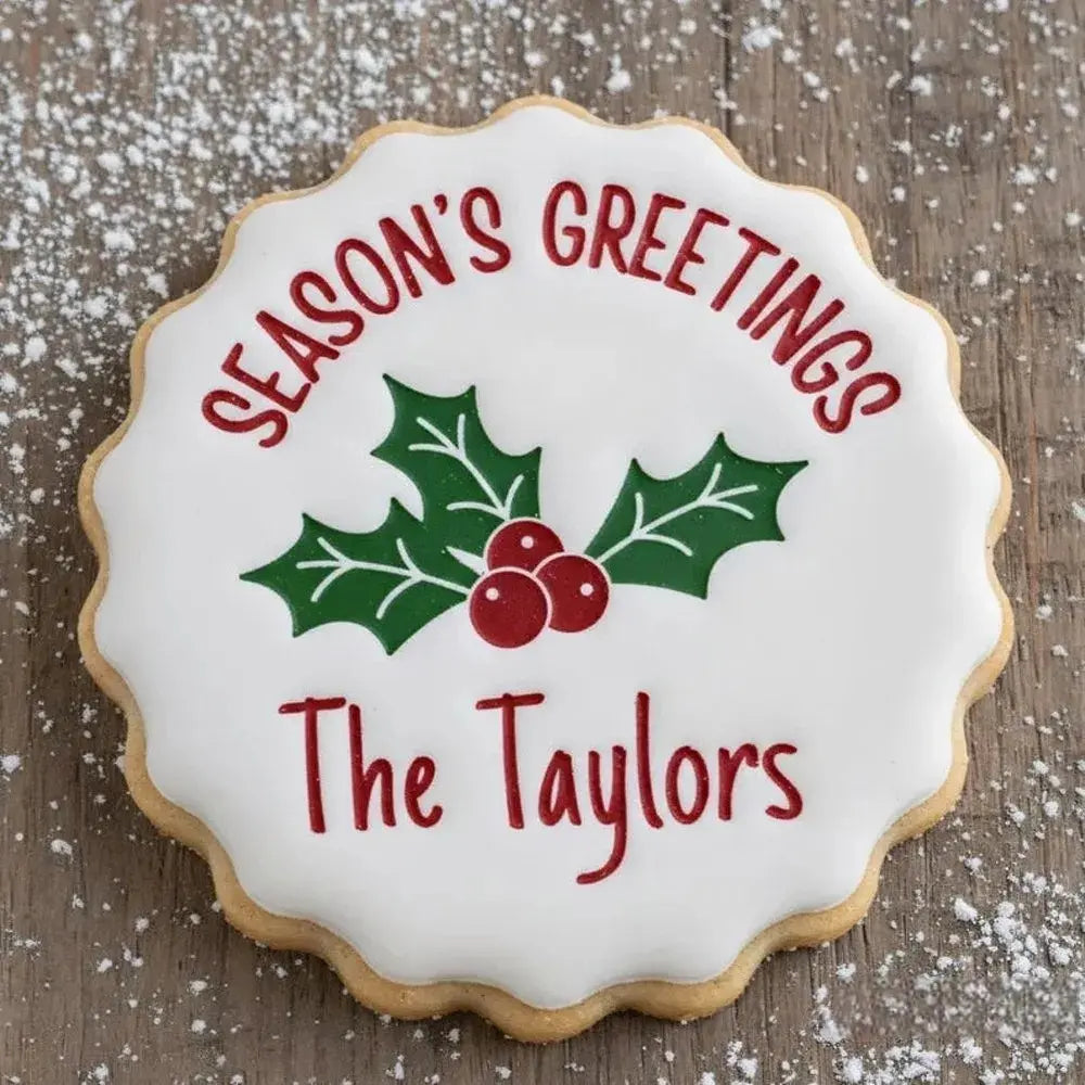 Personalized Christmas Cookie Cutter Stamp Set: Custom Family Name, Holiday Baking