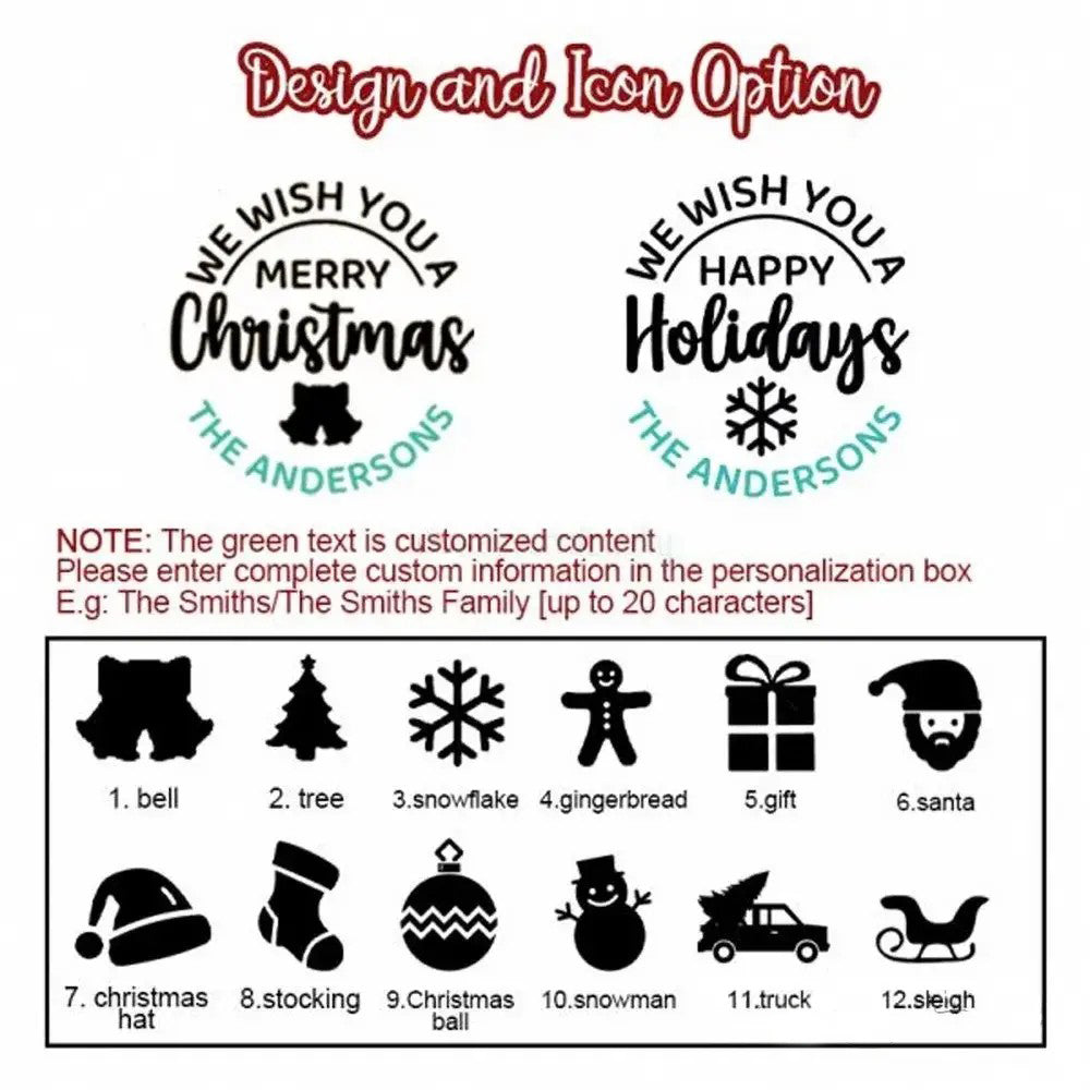 Christmas Icon Cookie Stamp Merry Christmas Happy Holiday Gift