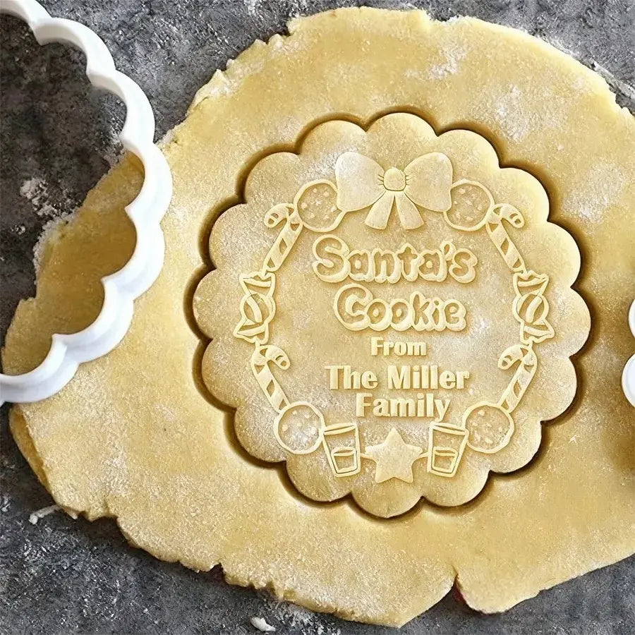 Personalized Christmas Cookie Cutters Xmas Cookie Stamp for Baking Christmas Sugar Cookie